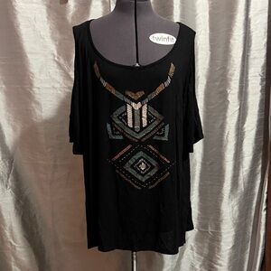 Dots Black Geometric Design Women's Tee